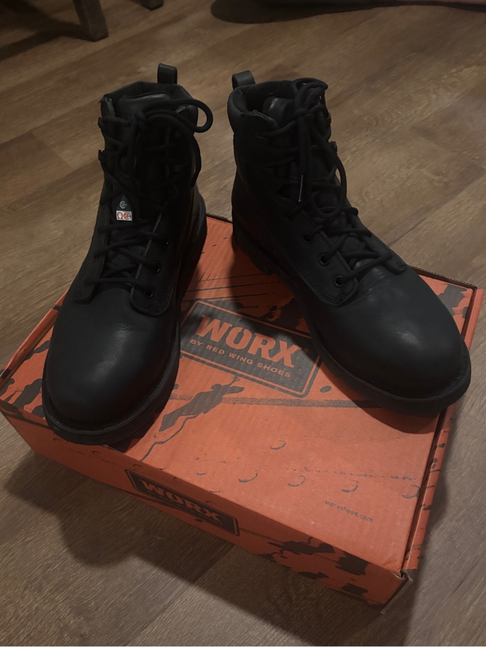 Worx by Red Wing Shoes Black Men's Lace-Up Work Boots